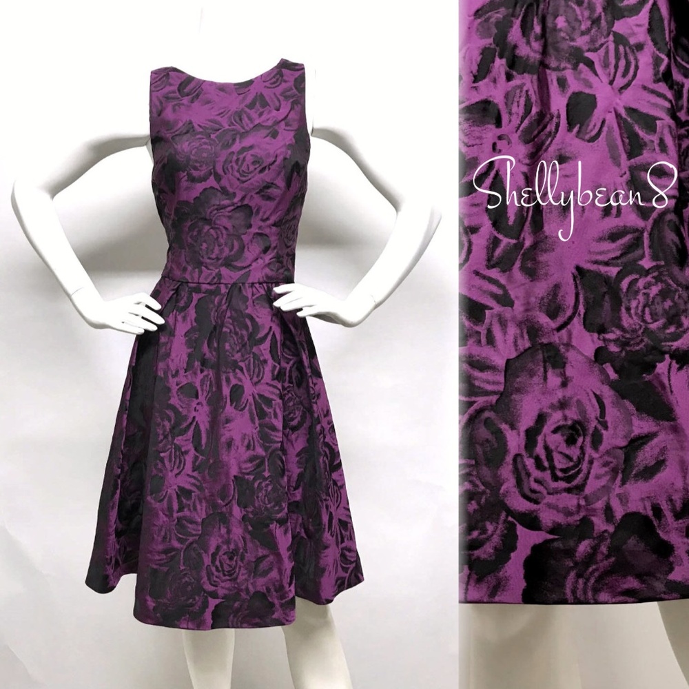 ❌❌SOLD❌❌ BETSEY JOHNSON Black Roses Dress 8 10 - Picture 1 of 8